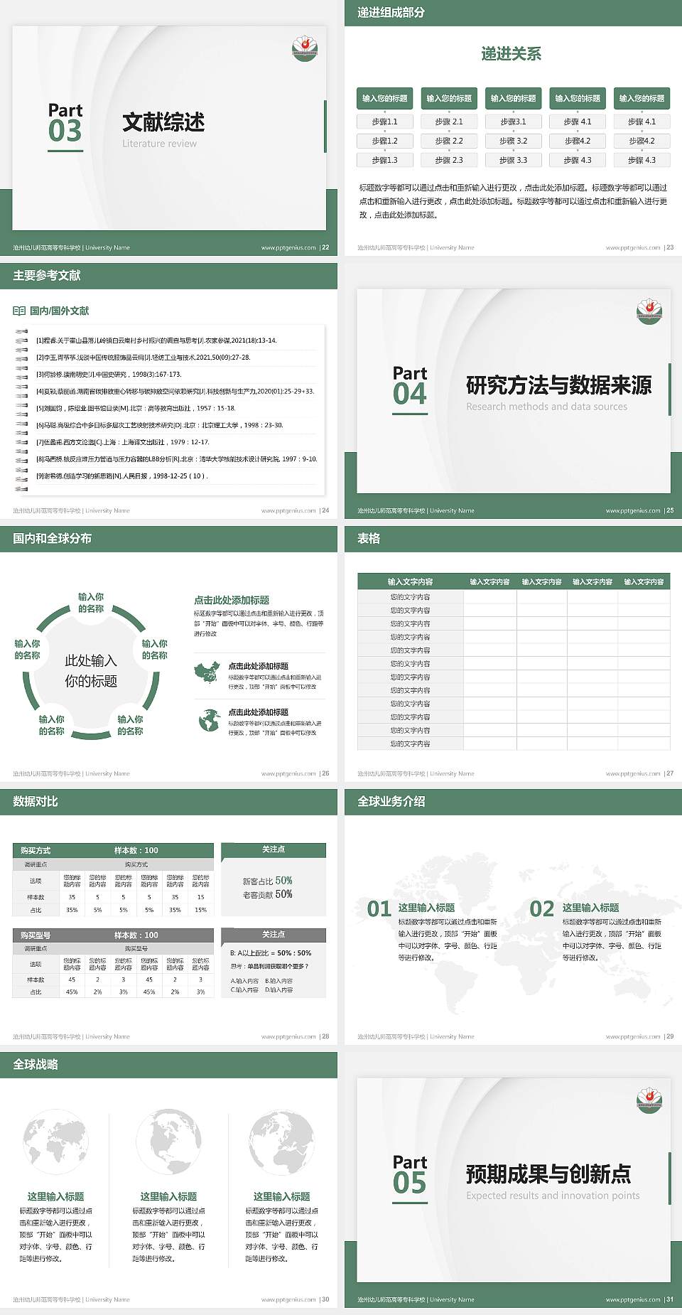沧州幼儿师范高等专科学校硕士研究生/本科生毕业论文答辩/开题报告通用PPT模板下载4:3格式幻灯片预览图4