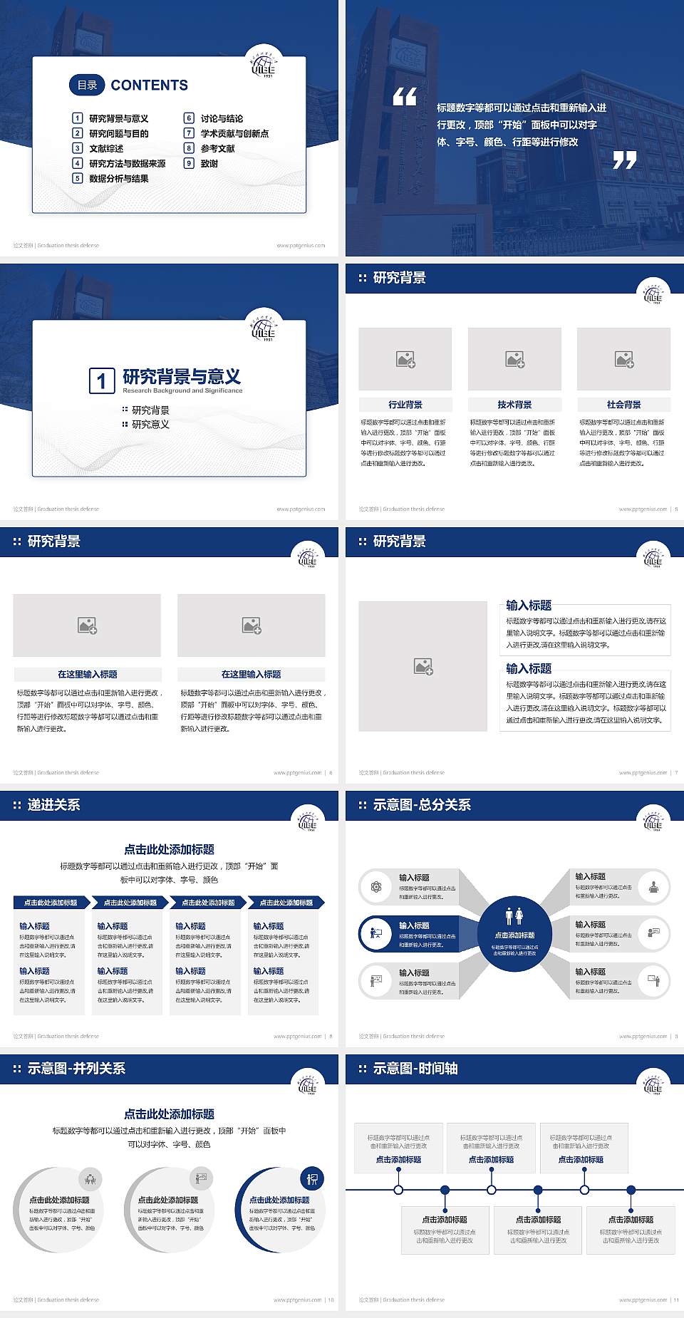 对外经济贸易大学论文答辩标准PPT模板4:3格式幻灯片预览图2