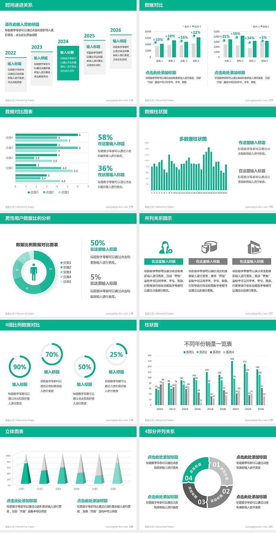 香港大学硕士研究生/本科生毕业论文答辩/开题报告通用PPT模板下载4:3格式幻灯片预览图3