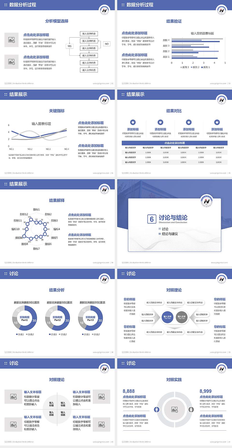 宁夏工业职业学院论文答辩标准PPT模板4:3格式幻灯片预览图5