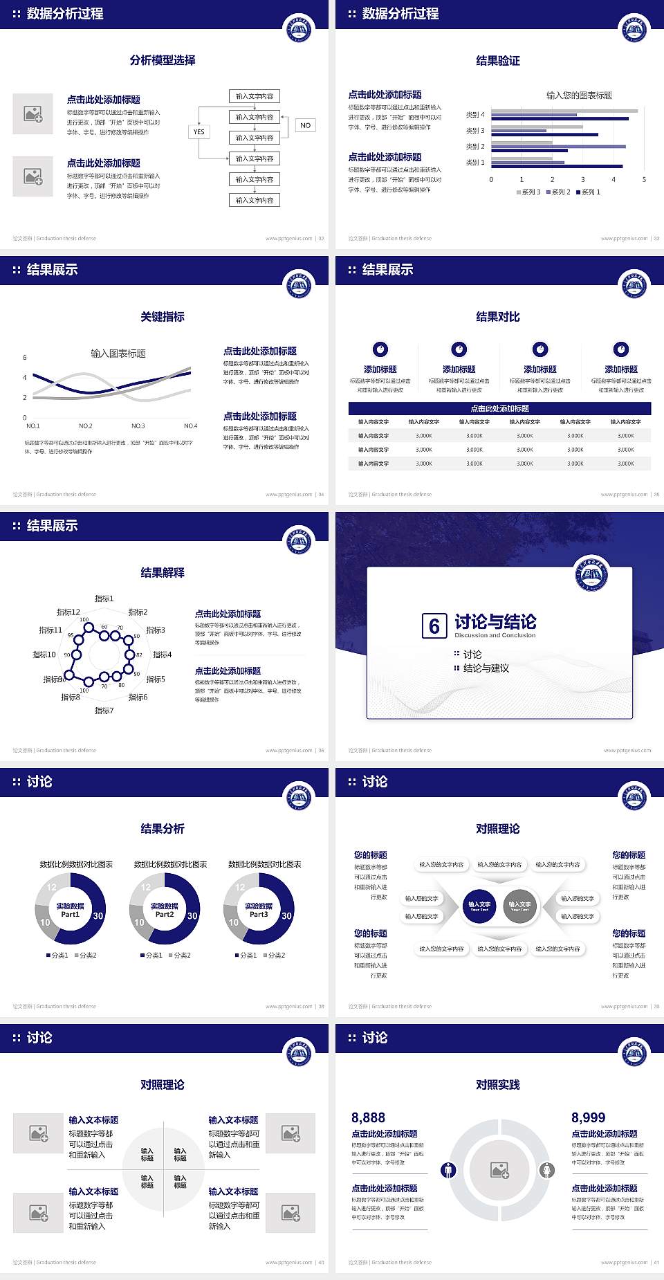 内蒙古科技大学包头师范学院论文答辩标准PPT模板4:3格式幻灯片预览图5