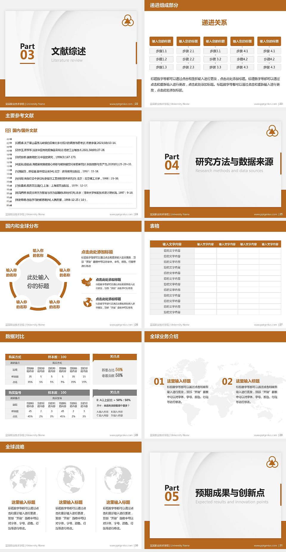 宜宾职业技术学院硕士研究生/本科生毕业论文答辩/开题报告通用PPT模板下载4:3格式幻灯片预览图4