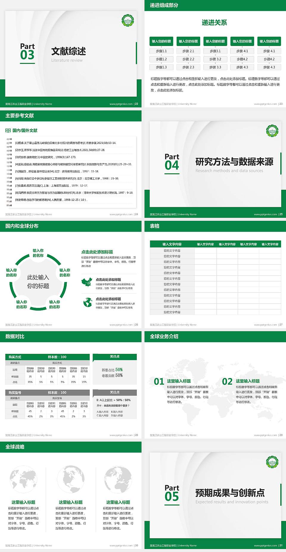 黑龙江农业工程职业学院硕士研究生/本科生毕业论文答辩/开题报告通用PPT模板下载4:3格式幻灯片预览图4