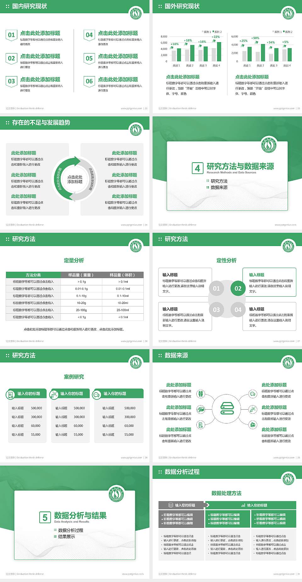 山西医科大学论文答辩标准PPT模板4:3格式幻灯片预览图4