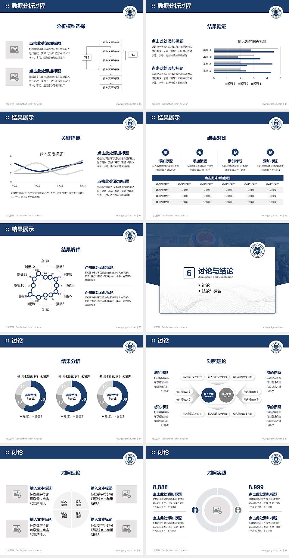 安徽警官职业学院论文答辩标准PPT模板4:3格式幻灯片预览图5