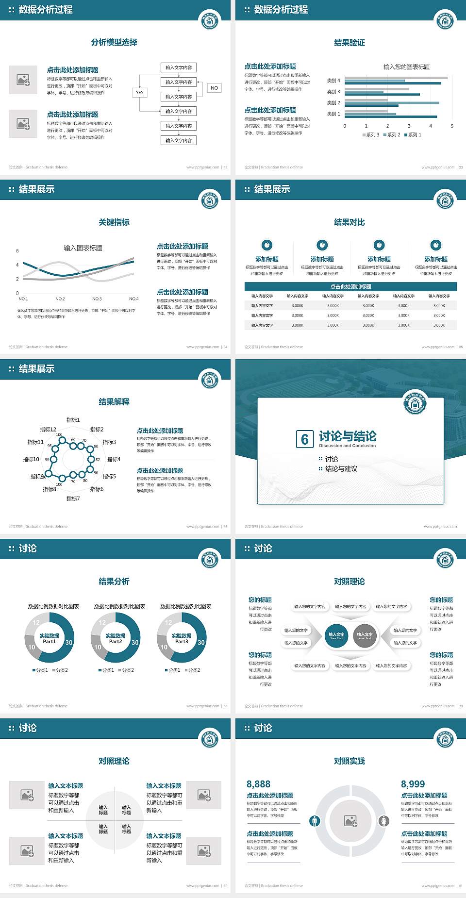 徽商职业学院论文答辩标准PPT模板4:3格式幻灯片预览图5