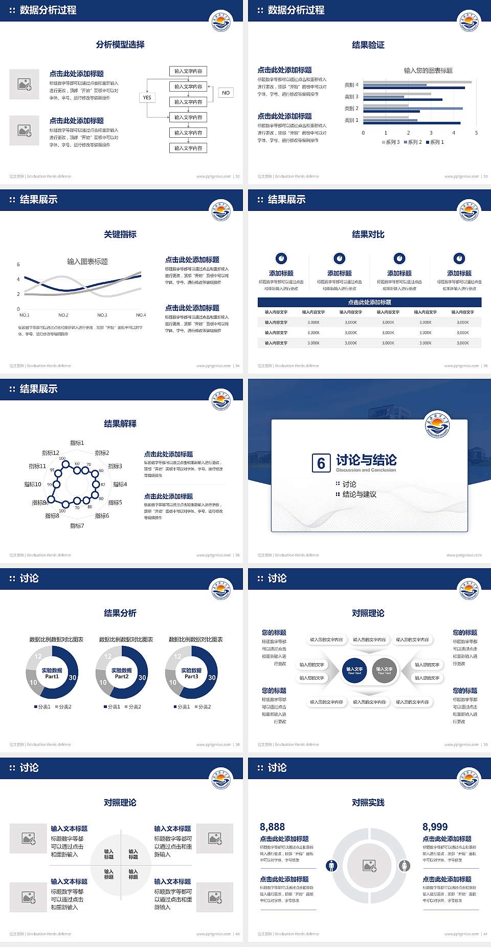 上海海洋大学论文答辩标准PPT模板4:3格式幻灯片预览图5