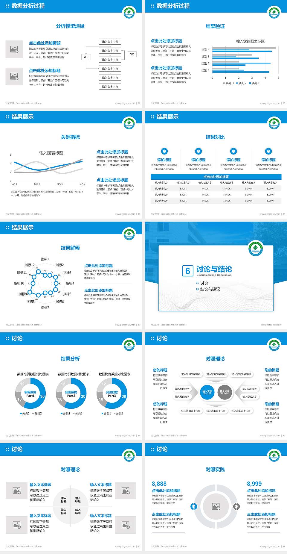 肇庆医学高等专科学校论文答辩标准PPT模板4:3格式幻灯片预览图5