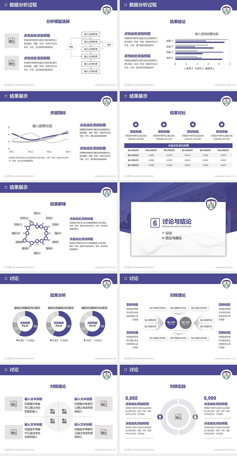 北京中医药大学论文答辩标准PPT模板4:3格式幻灯片预览图5