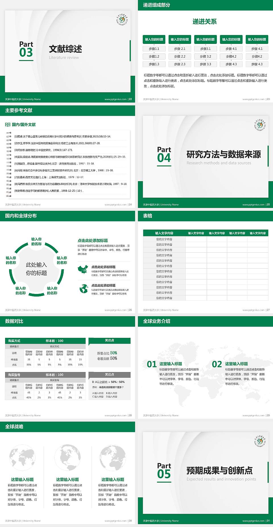 天津中医药大学硕士研究生/本科生毕业论文答辩/开题报告通用PPT模板下载4:3格式幻灯片预览图4