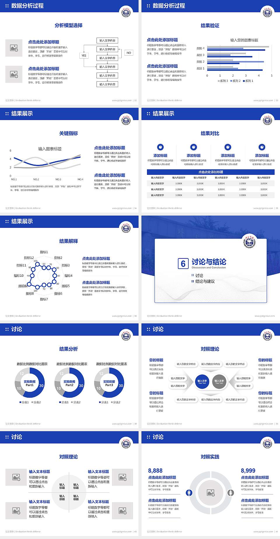 外交学院论文答辩标准PPT模板4:3格式幻灯片预览图5