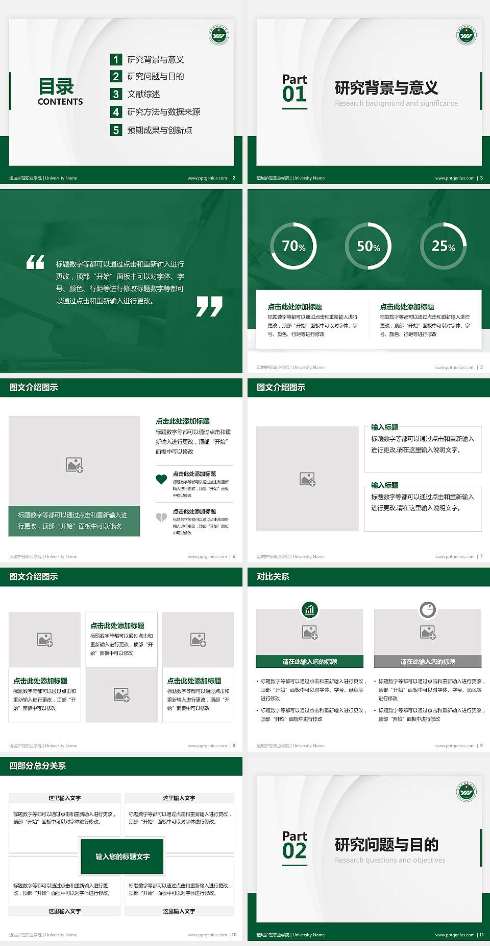 运城护理职业学院硕士研究生/本科生毕业论文答辩/开题报告通用PPT模板下载4:3格式幻灯片预览图2