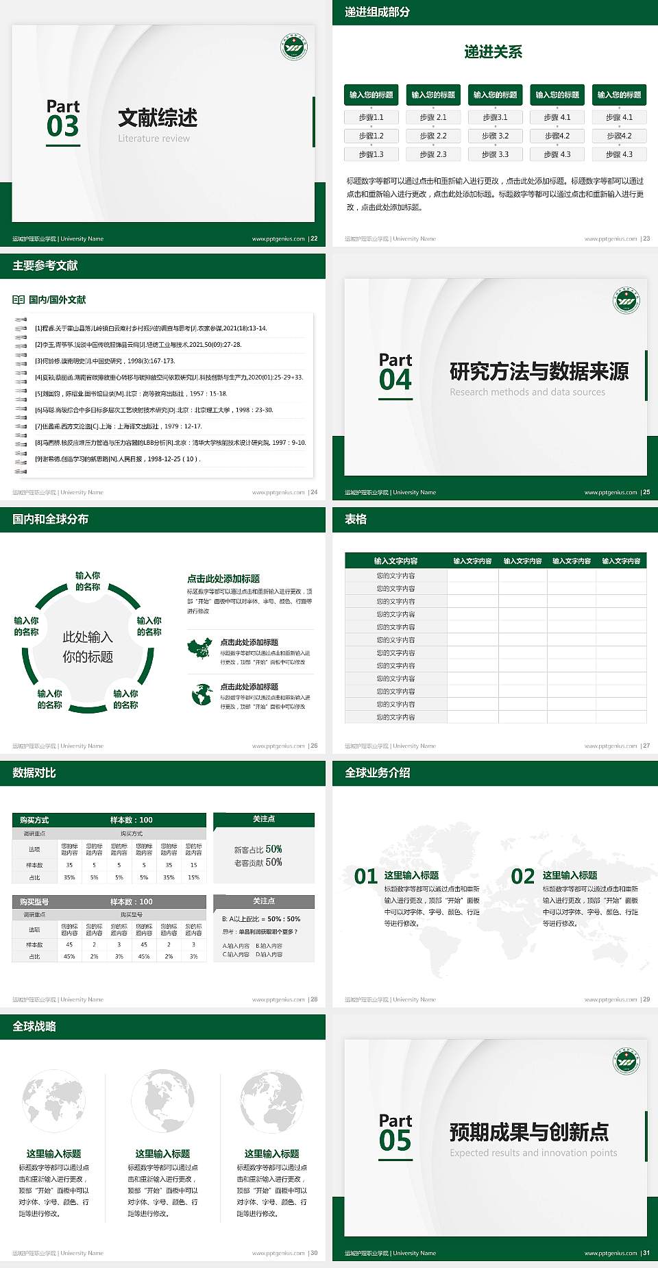 运城护理职业学院硕士研究生/本科生毕业论文答辩/开题报告通用PPT模板下载4:3格式幻灯片预览图4