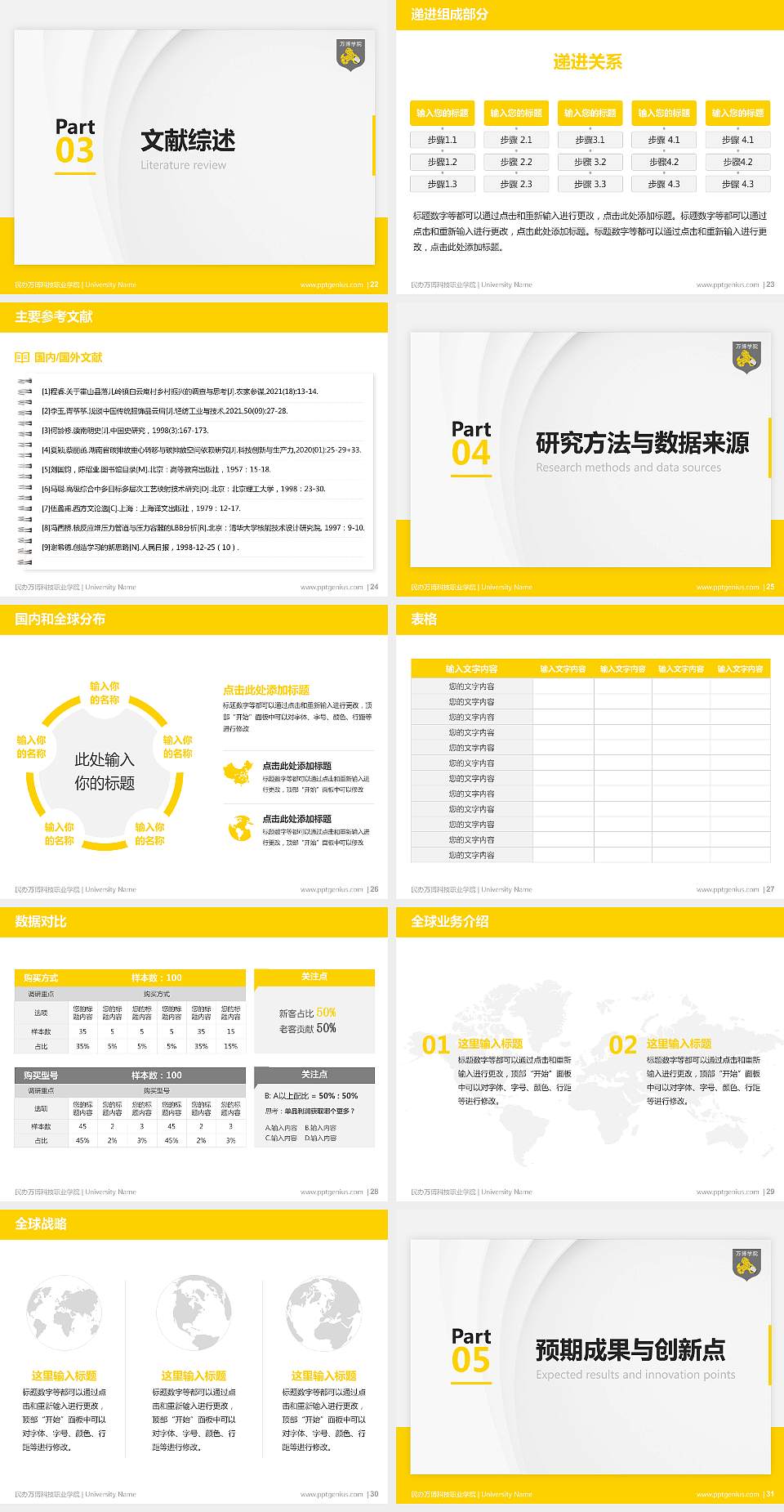 民办万博科技职业学院硕士研究生/本科生毕业论文答辩/开题报告通用PPT模板下载4:3格式幻灯片预览图4