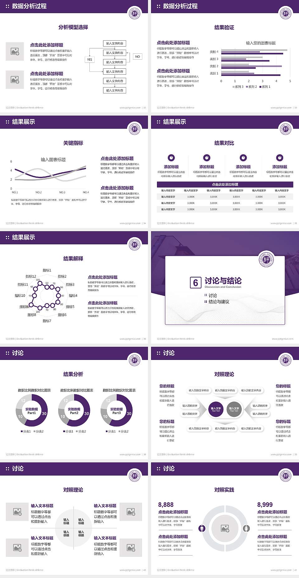 北京工商大学嘉华学院论文答辩标准PPT模板4:3格式幻灯片预览图5