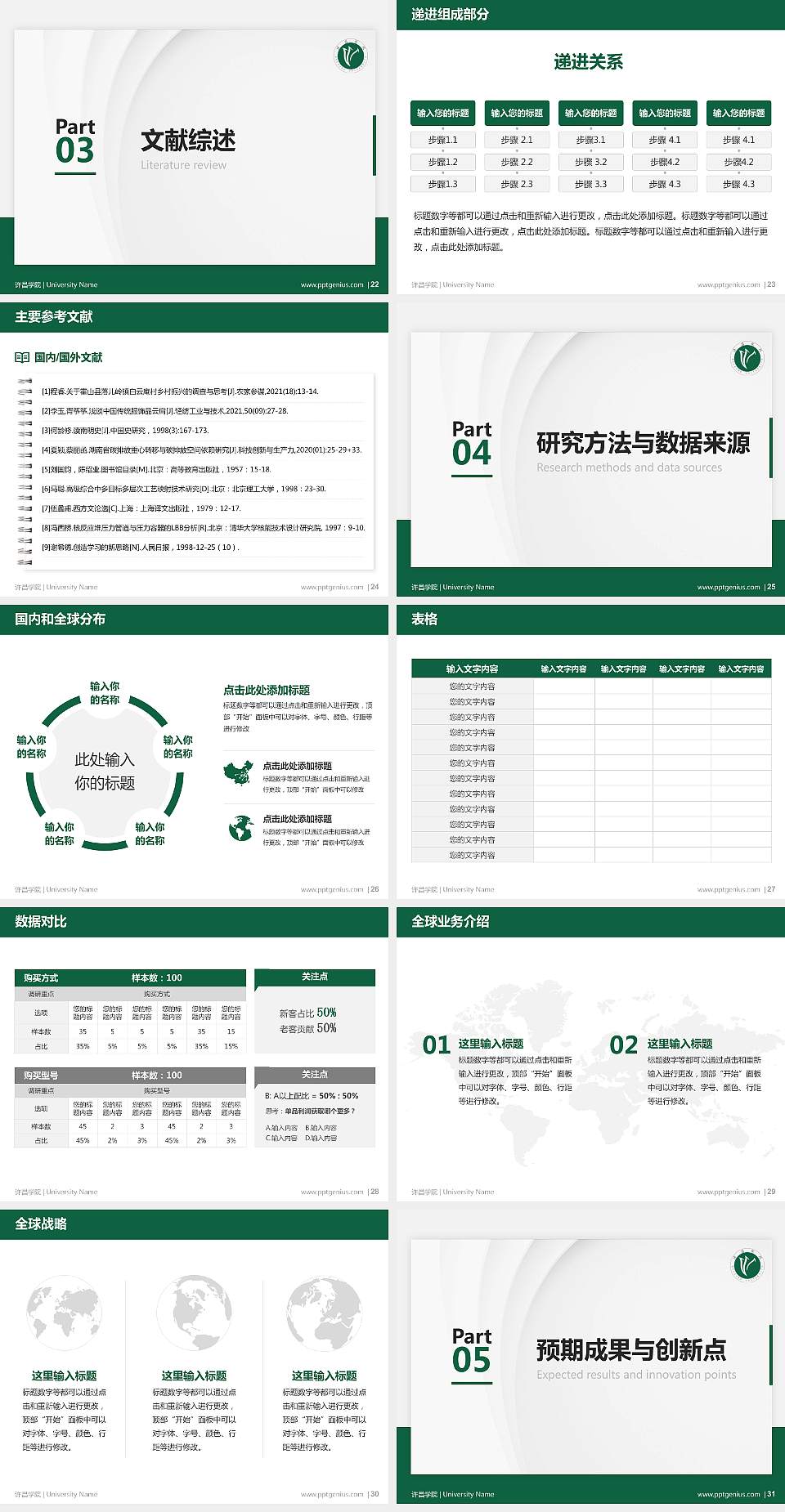 许昌学院硕士研究生/本科生毕业论文答辩/开题报告通用PPT模板下载4:3格式幻灯片预览图4