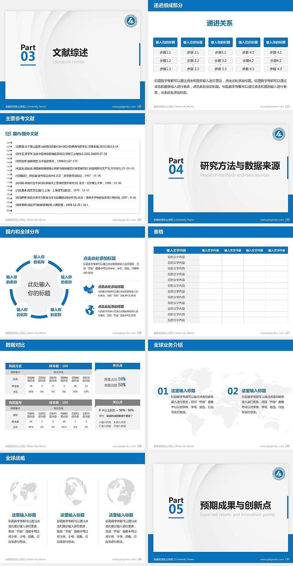 安徽财贸职业学院硕士研究生/本科生毕业论文答辩/开题报告通用PPT模板下载4:3格式幻灯片预览图4