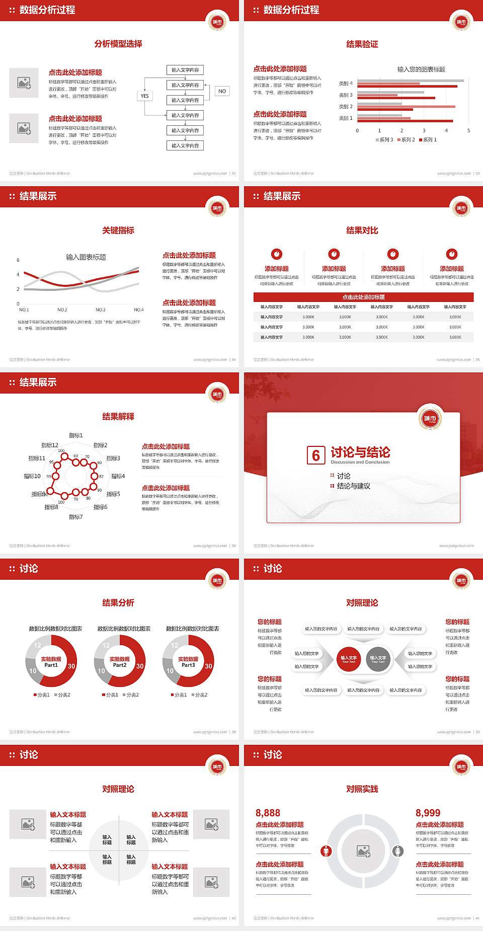 安徽城市管理职业学院论文答辩标准PPT模板4:3格式幻灯片预览图5