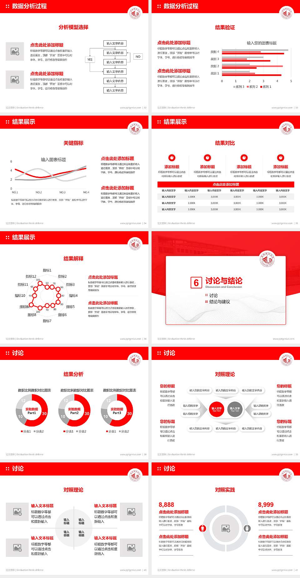淮南联合大学论文答辩标准PPT模板4:3格式幻灯片预览图5