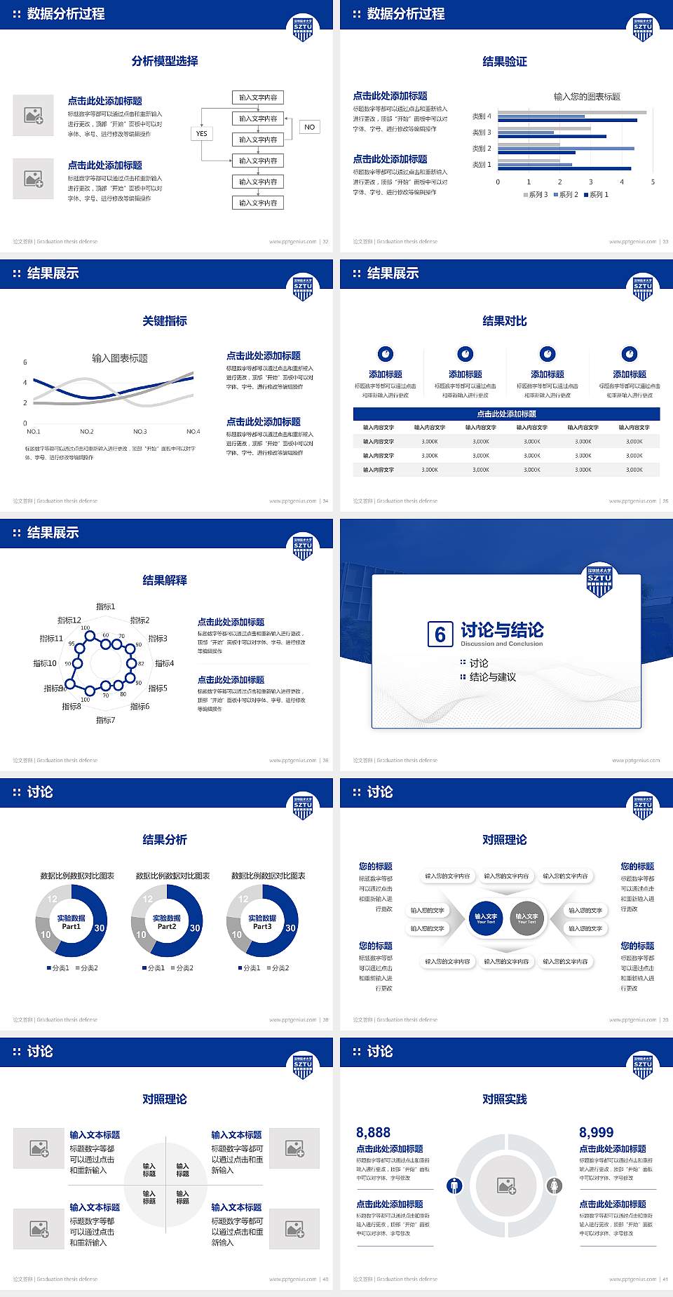 深圳技术大学论文答辩标准PPT模板4:3格式幻灯片预览图5