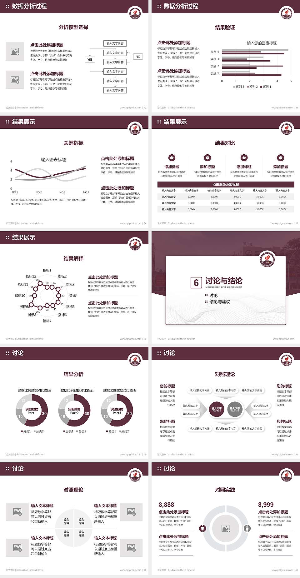 中山火炬职业技术学院论文答辩标准PPT模板4:3格式幻灯片预览图5