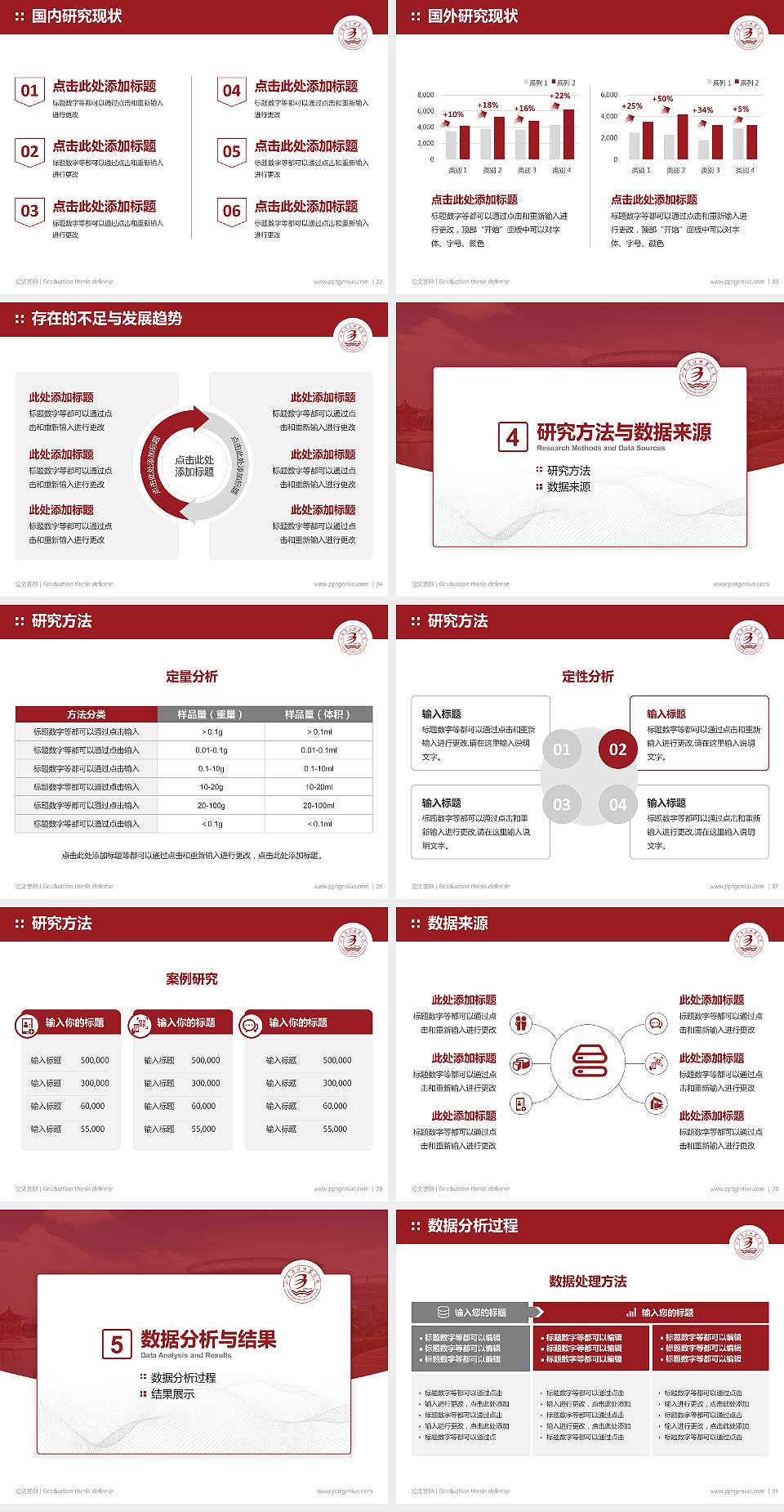 山东商务职业学院论文答辩标准PPT模板4:3格式幻灯片预览图4