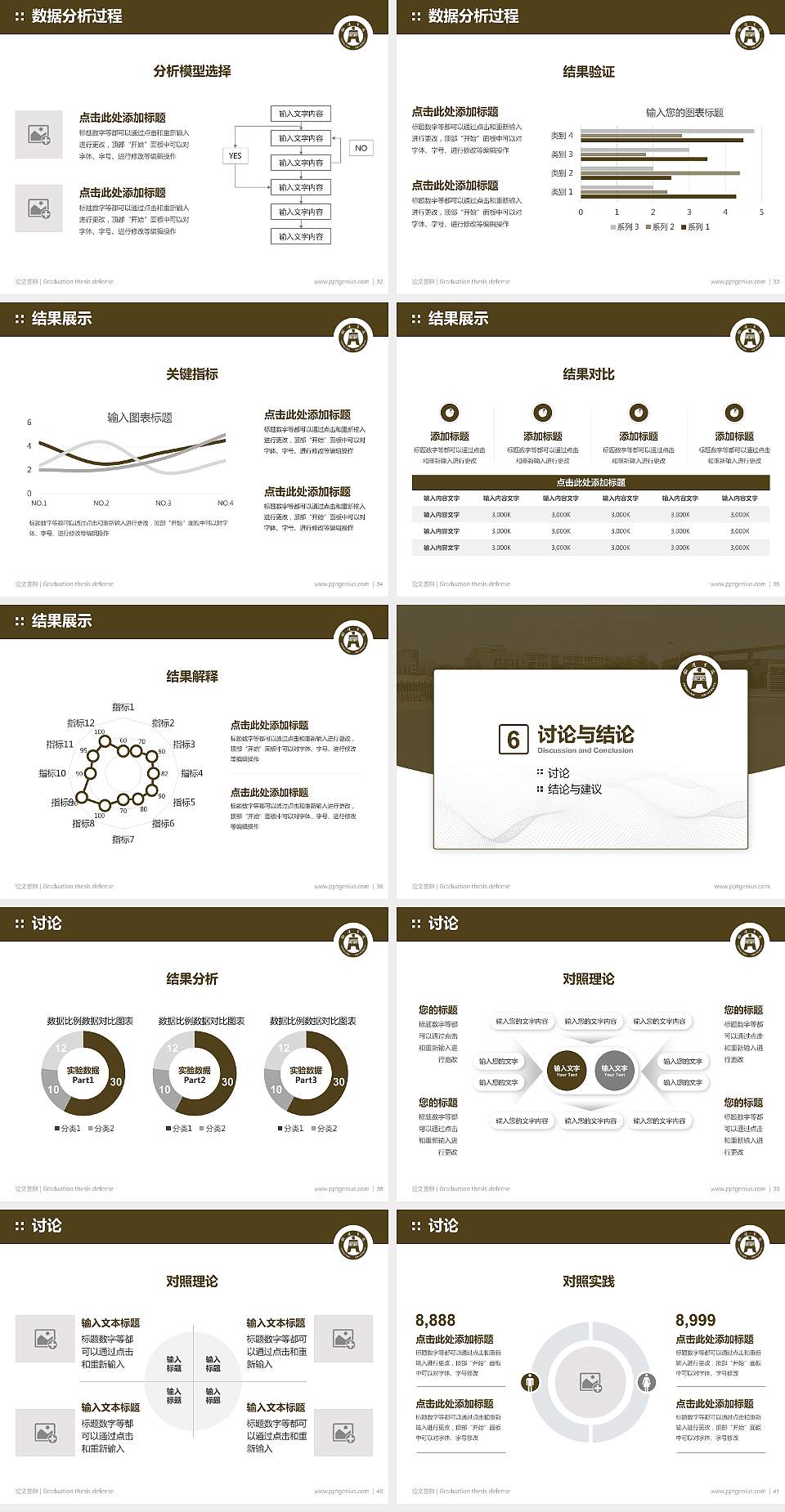 铜陵学院论文答辩标准PPT模板4:3格式幻灯片预览图5