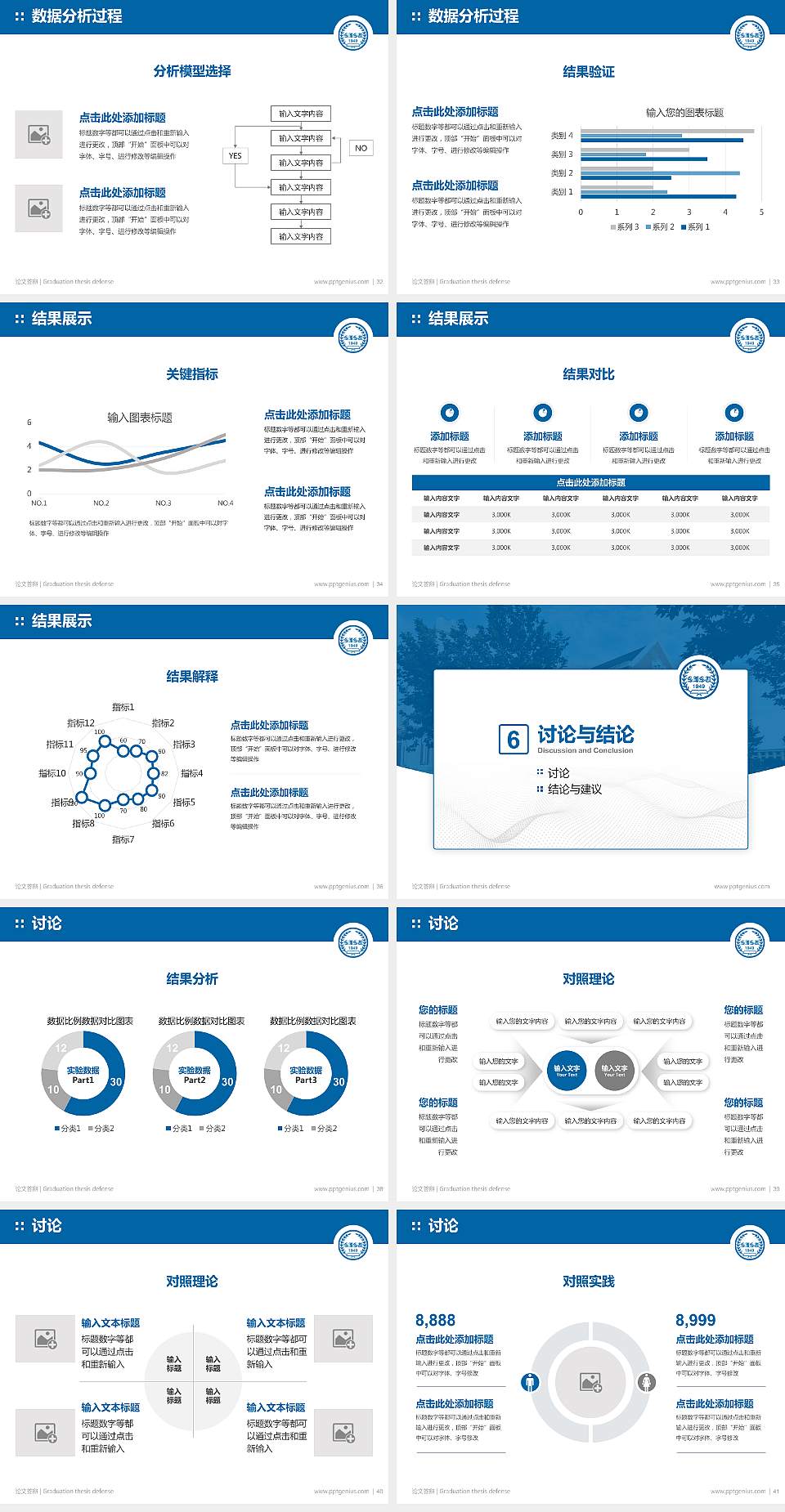 上海外国语大学论文答辩标准PPT模板4:3格式幻灯片预览图5