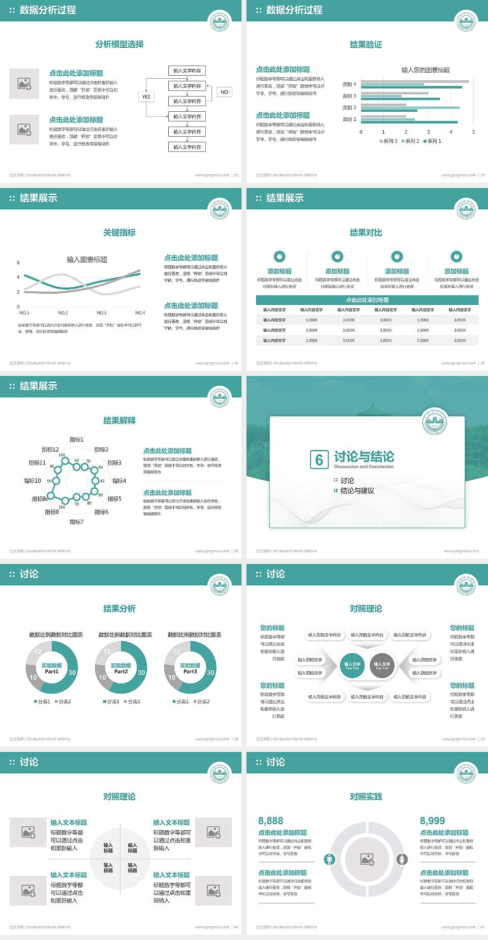 吉林农业大学论文答辩标准PPT模板4:3格式幻灯片预览图5