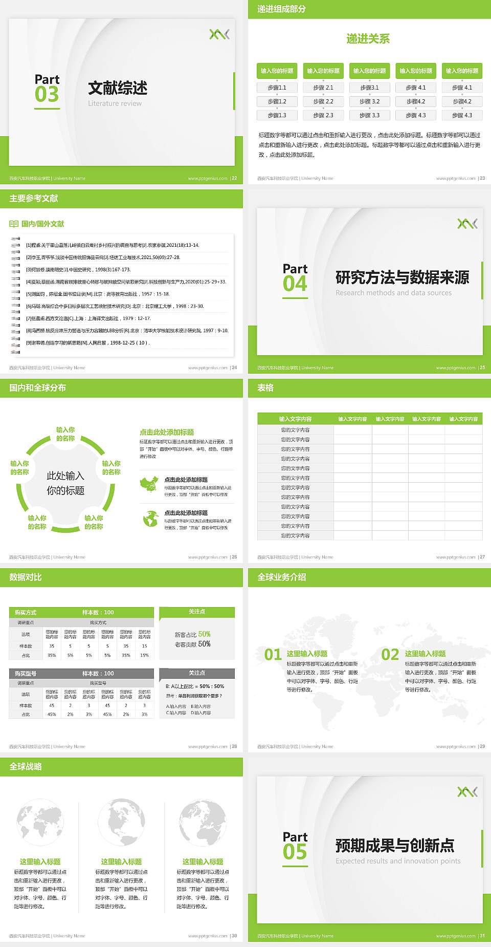 西安汽车科技职业学院硕士研究生/本科生毕业论文答辩/开题报告通用PPT模板下载4:3格式幻灯片预览图4