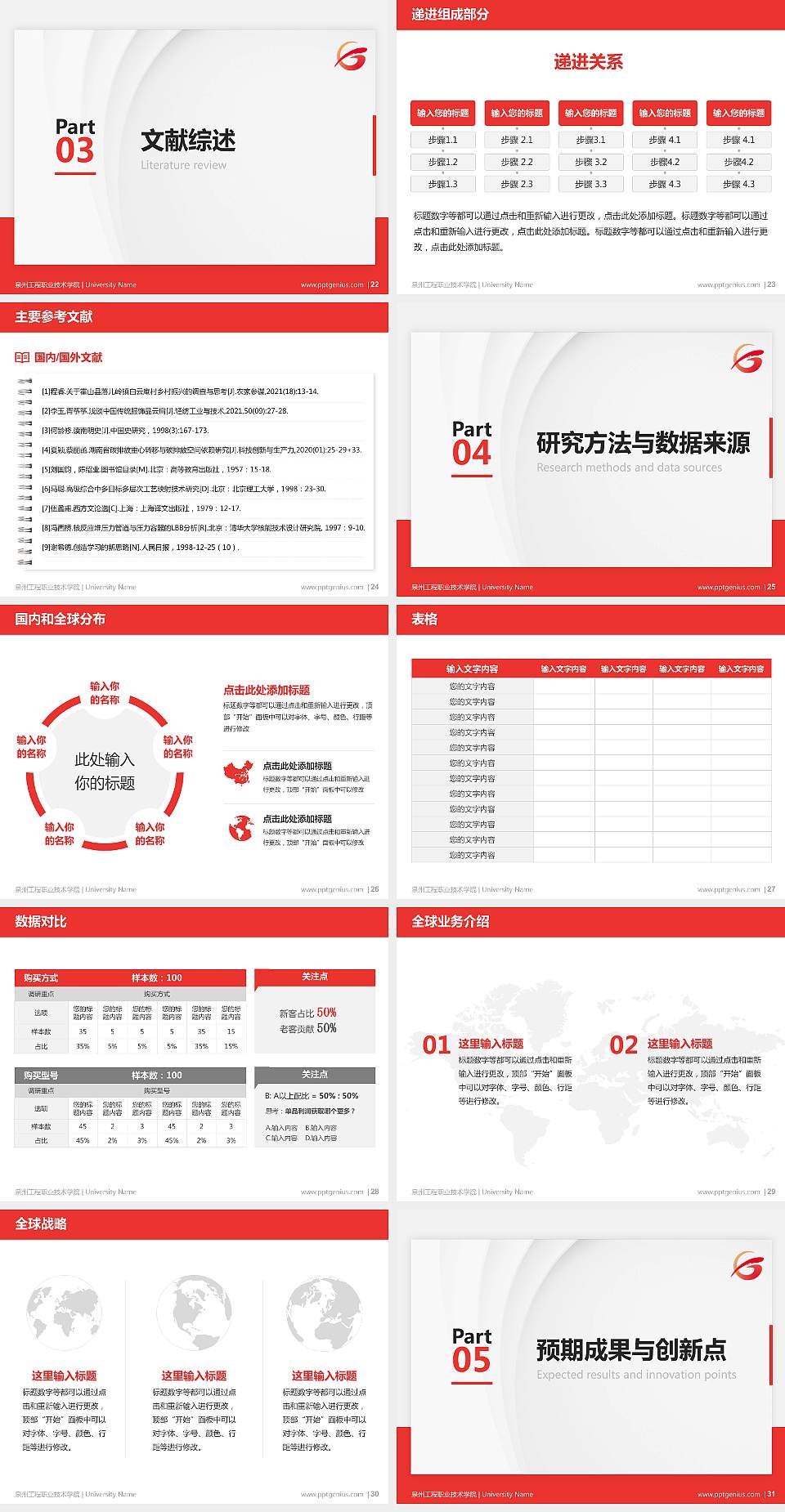 泉州工程职业技术学院硕士研究生/本科生毕业论文答辩/开题报告通用PPT模板下载4:3格式幻灯片预览图4