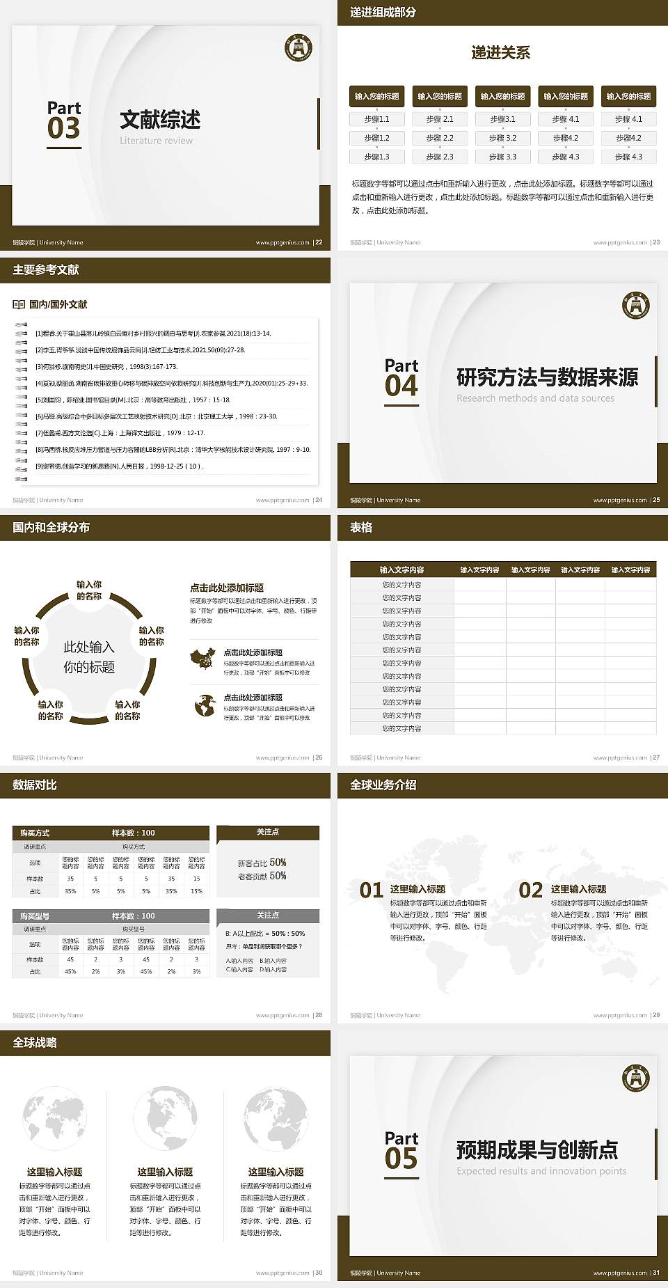 铜陵学院硕士研究生/本科生毕业论文答辩/开题报告通用PPT模板下载4:3格式幻灯片预览图4