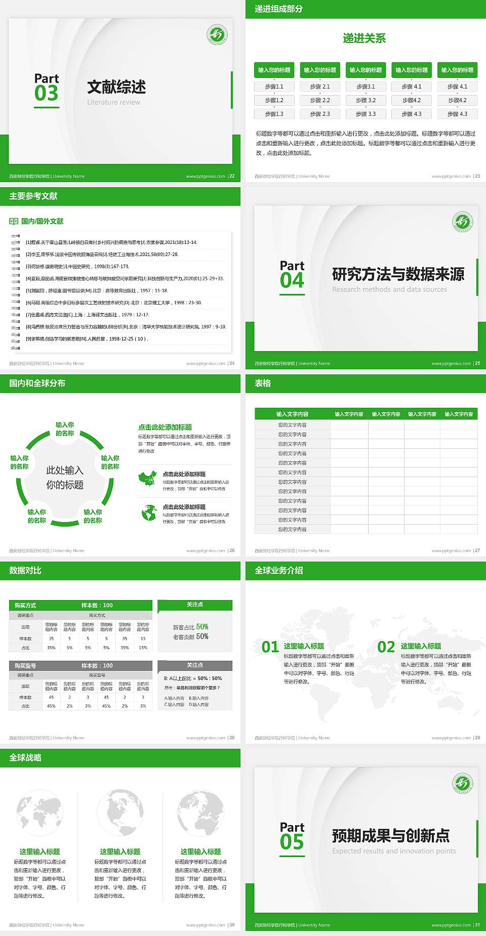 西安财经学院行知学院硕士研究生/本科生毕业论文答辩/开题报告通用PPT模板下载4:3格式幻灯片预览图4