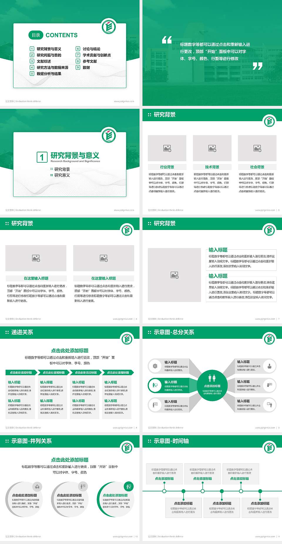 成都纺织高等专科学校论文答辩标准PPT模板4:3格式幻灯片预览图2