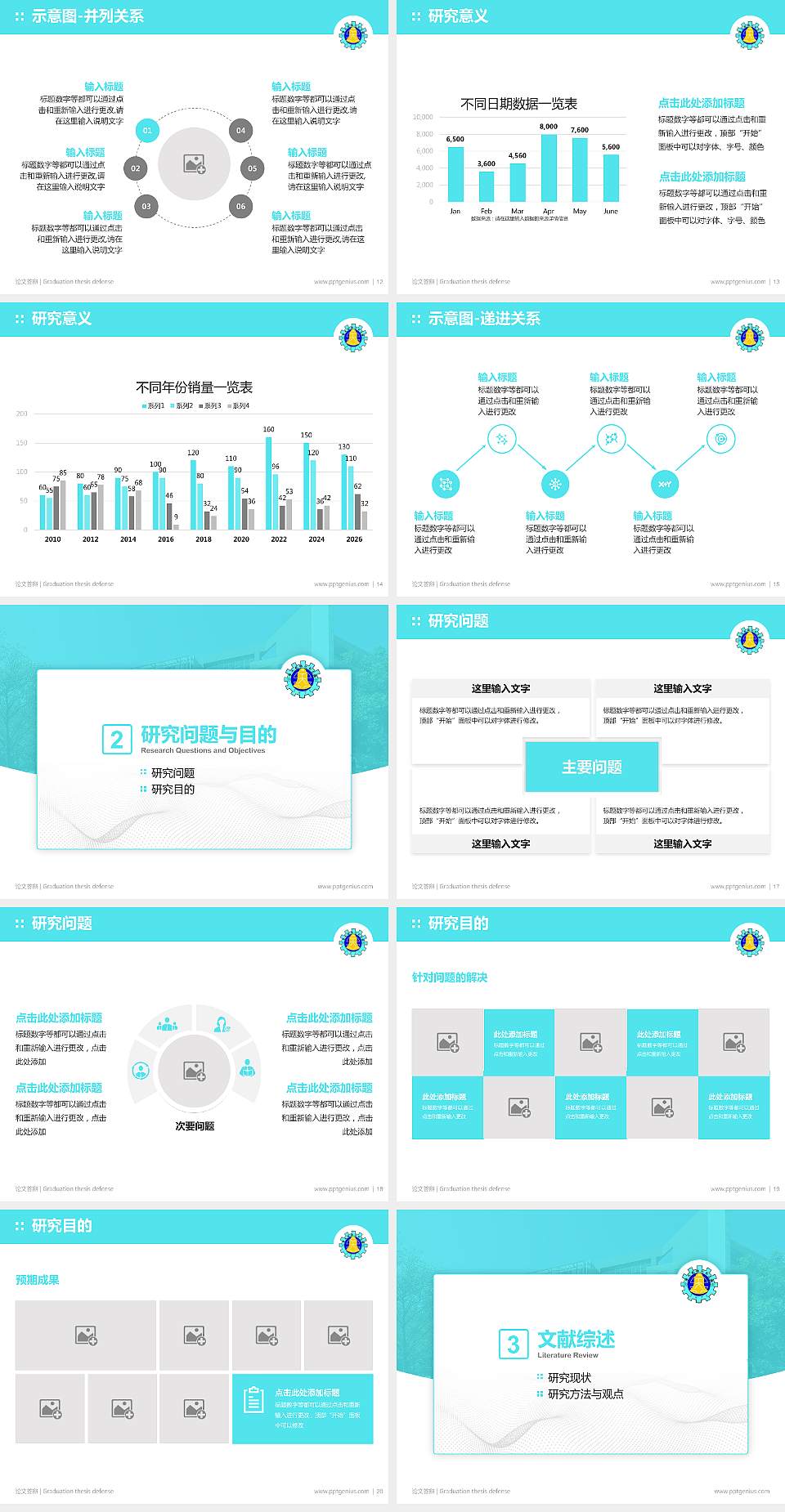 彰化师范大学论文答辩标准PPT模板4:3格式幻灯片预览图3