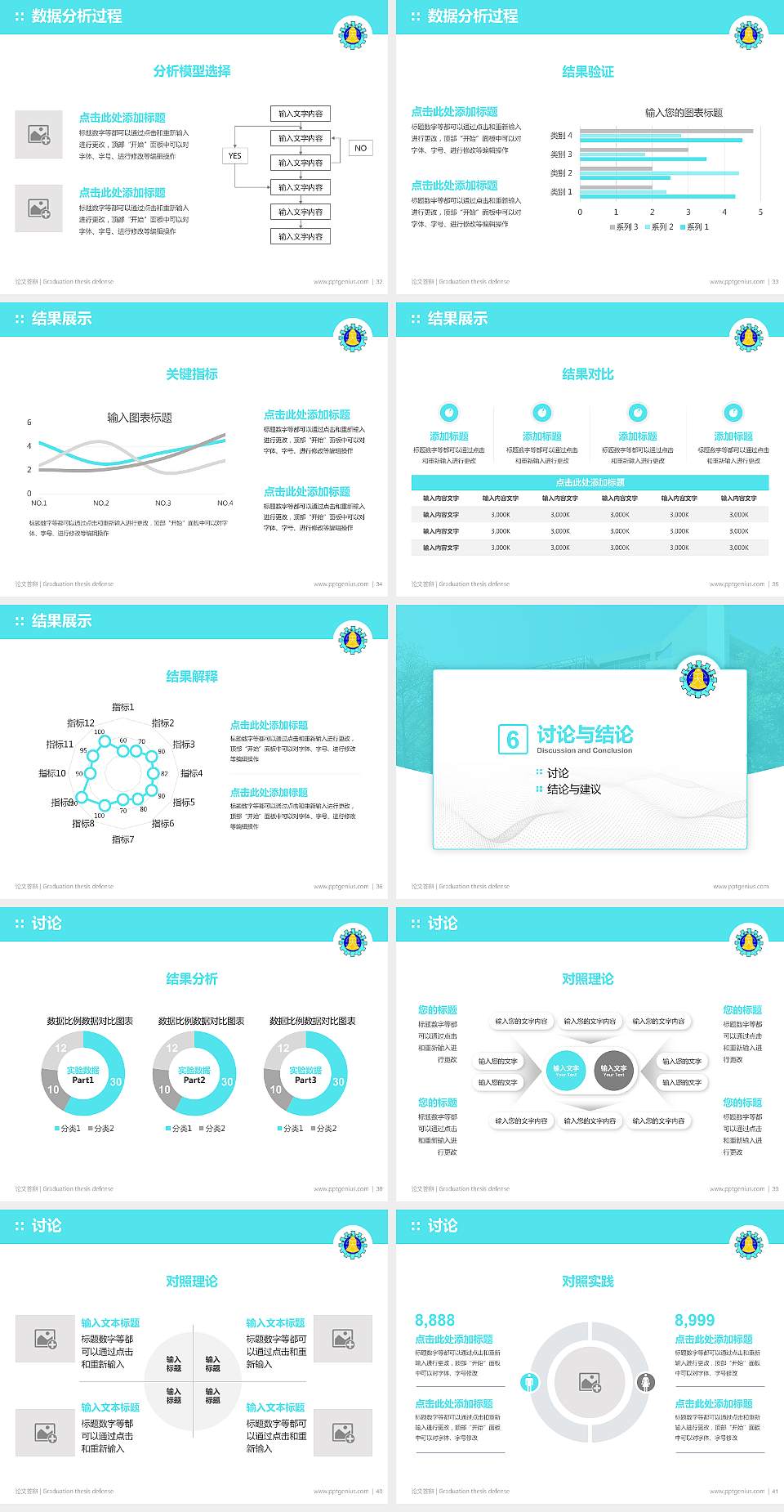 彰化师范大学论文答辩标准PPT模板4:3格式幻灯片预览图5