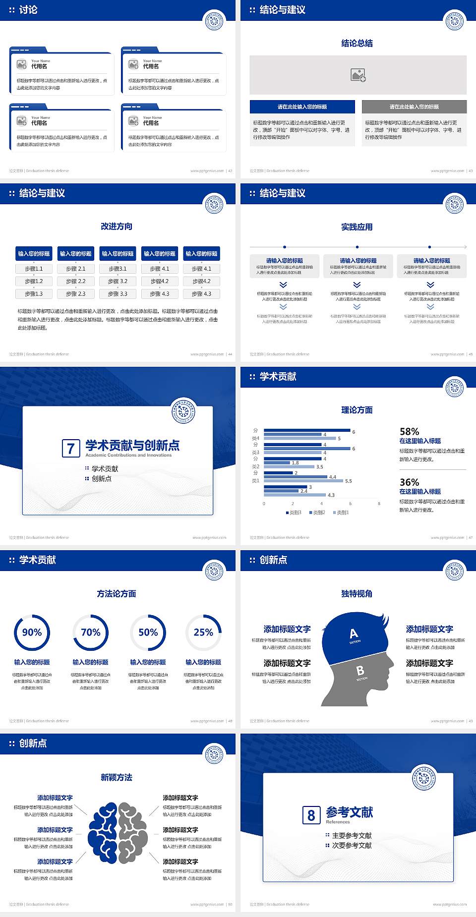 西南财经大学天府学院论文答辩标准PPT模板4:3格式幻灯片预览图6