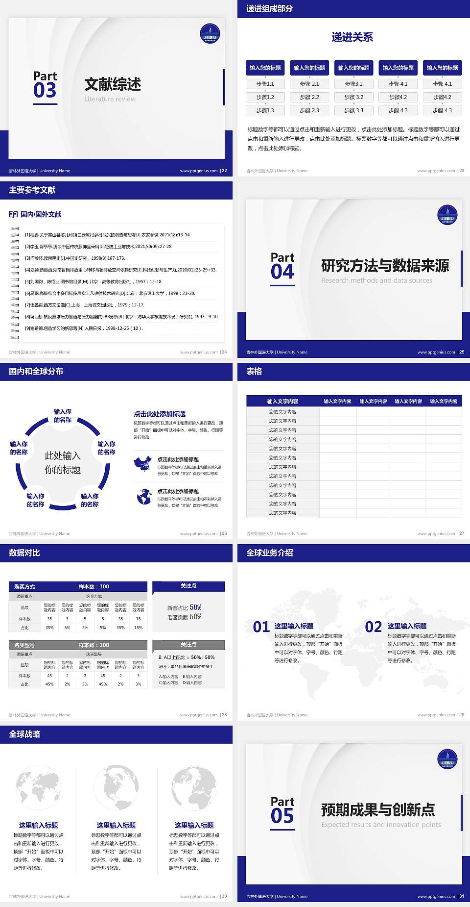吉林外国语大学硕士研究生/本科生毕业论文答辩/开题报告通用PPT模板下载4:3格式幻灯片预览图4