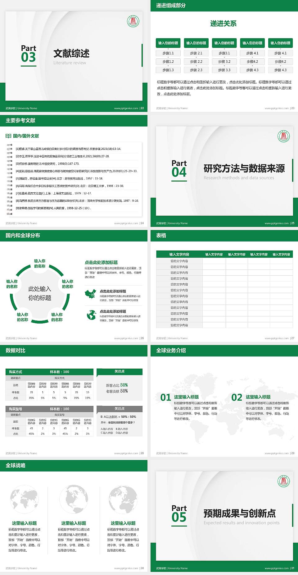 武夷学院硕士研究生/本科生毕业论文答辩/开题报告通用PPT模板下载4:3格式幻灯片预览图4