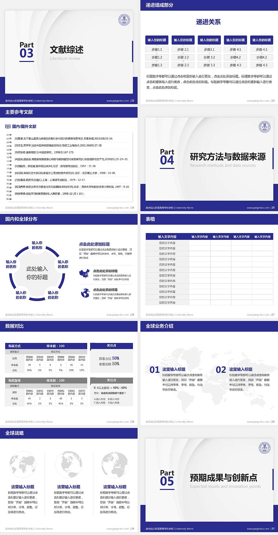 泉州幼儿师范高等专科学校硕士研究生/本科生毕业论文答辩/开题报告通用PPT模板下载4:3格式幻灯片预览图4