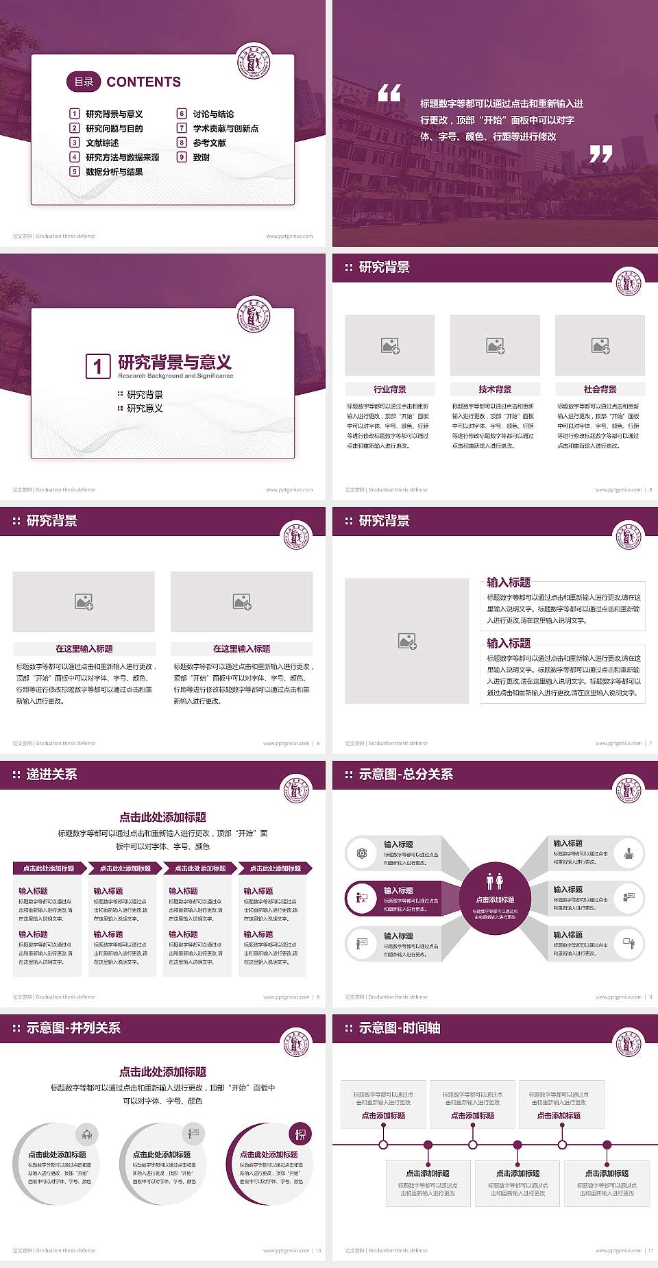 上海戏剧学院论文答辩标准PPT模板4:3格式幻灯片预览图2