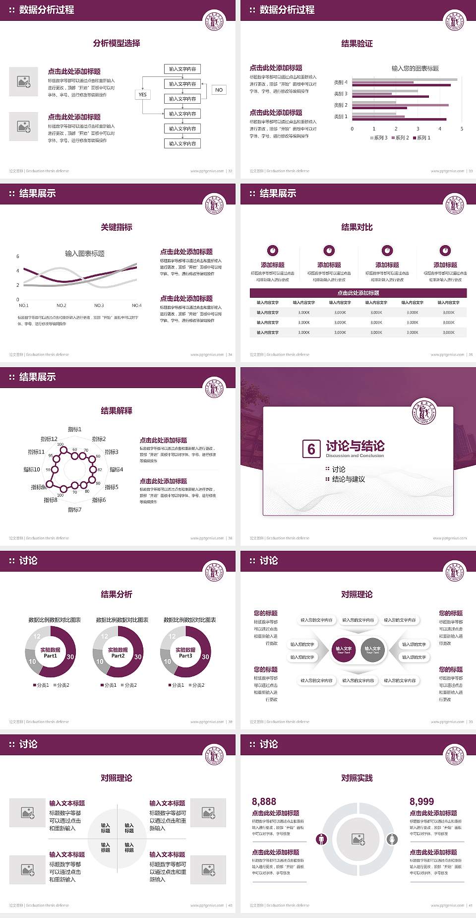 上海戏剧学院论文答辩标准PPT模板4:3格式幻灯片预览图5