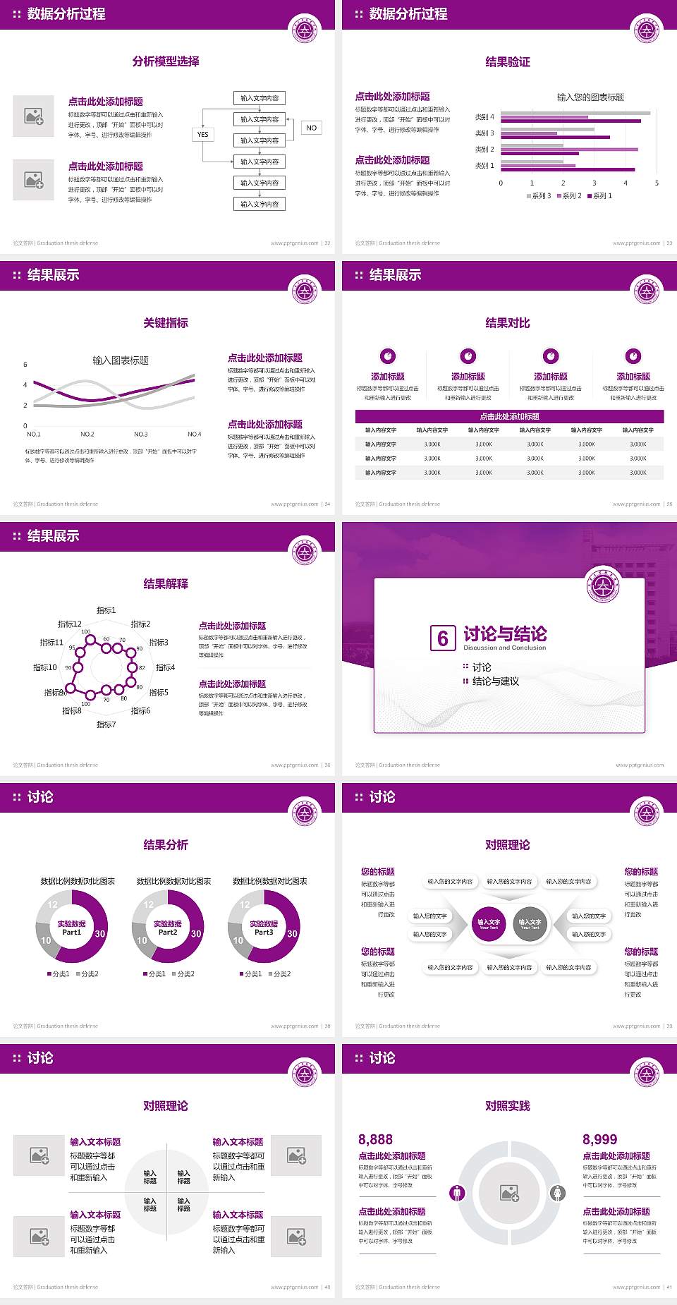 天津工业职业学院论文答辩标准PPT模板4:3格式幻灯片预览图5