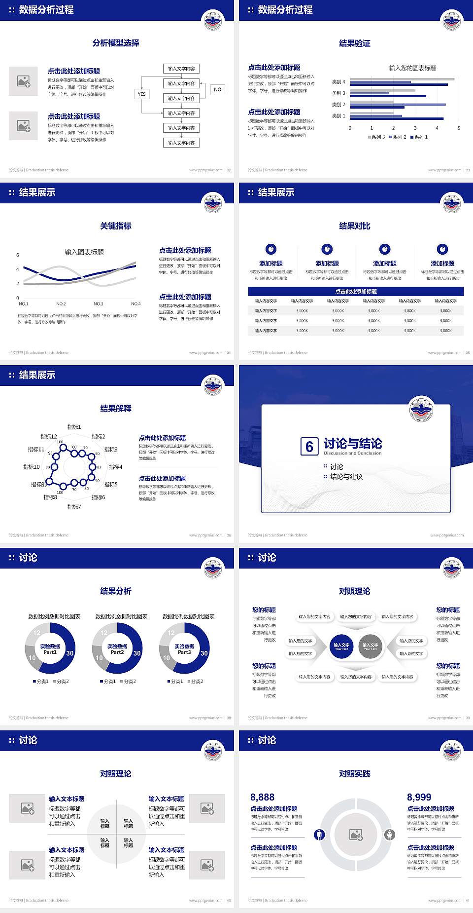 台湾铭传大学论文答辩标准PPT模板4:3格式幻灯片预览图5