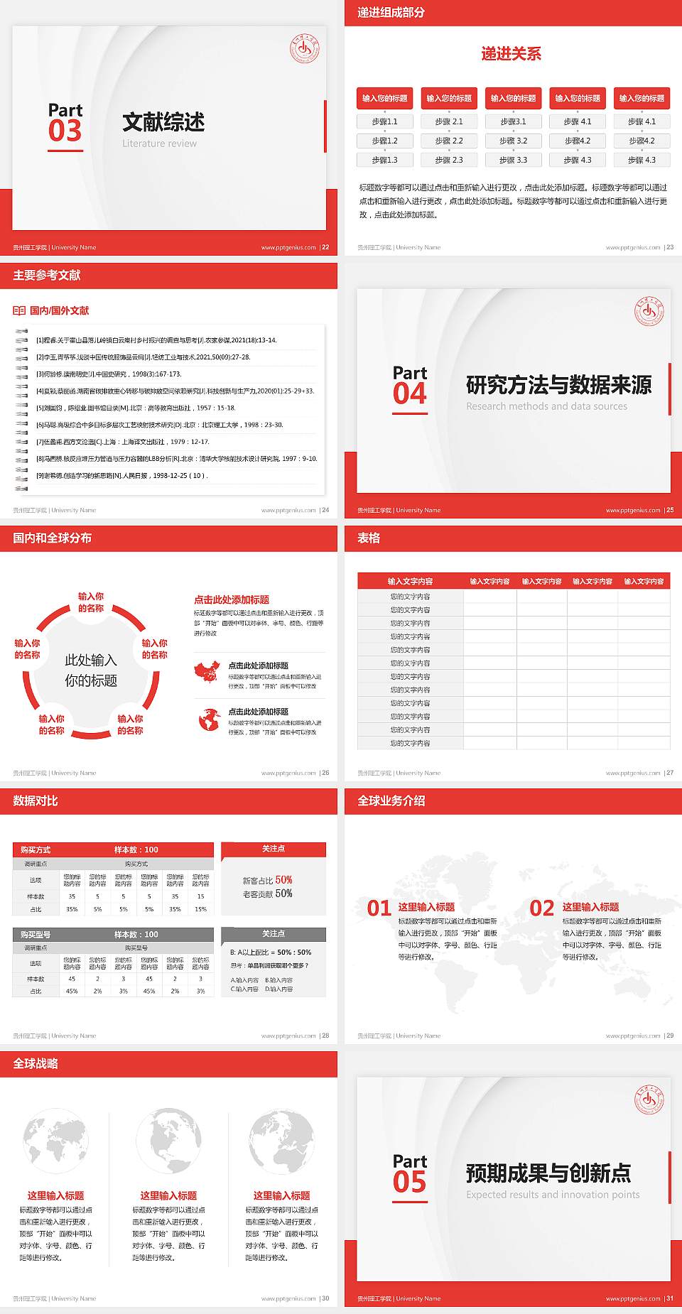 贵州理工学院硕士研究生/本科生毕业论文答辩/开题报告通用PPT模板下载4:3格式幻灯片预览图4