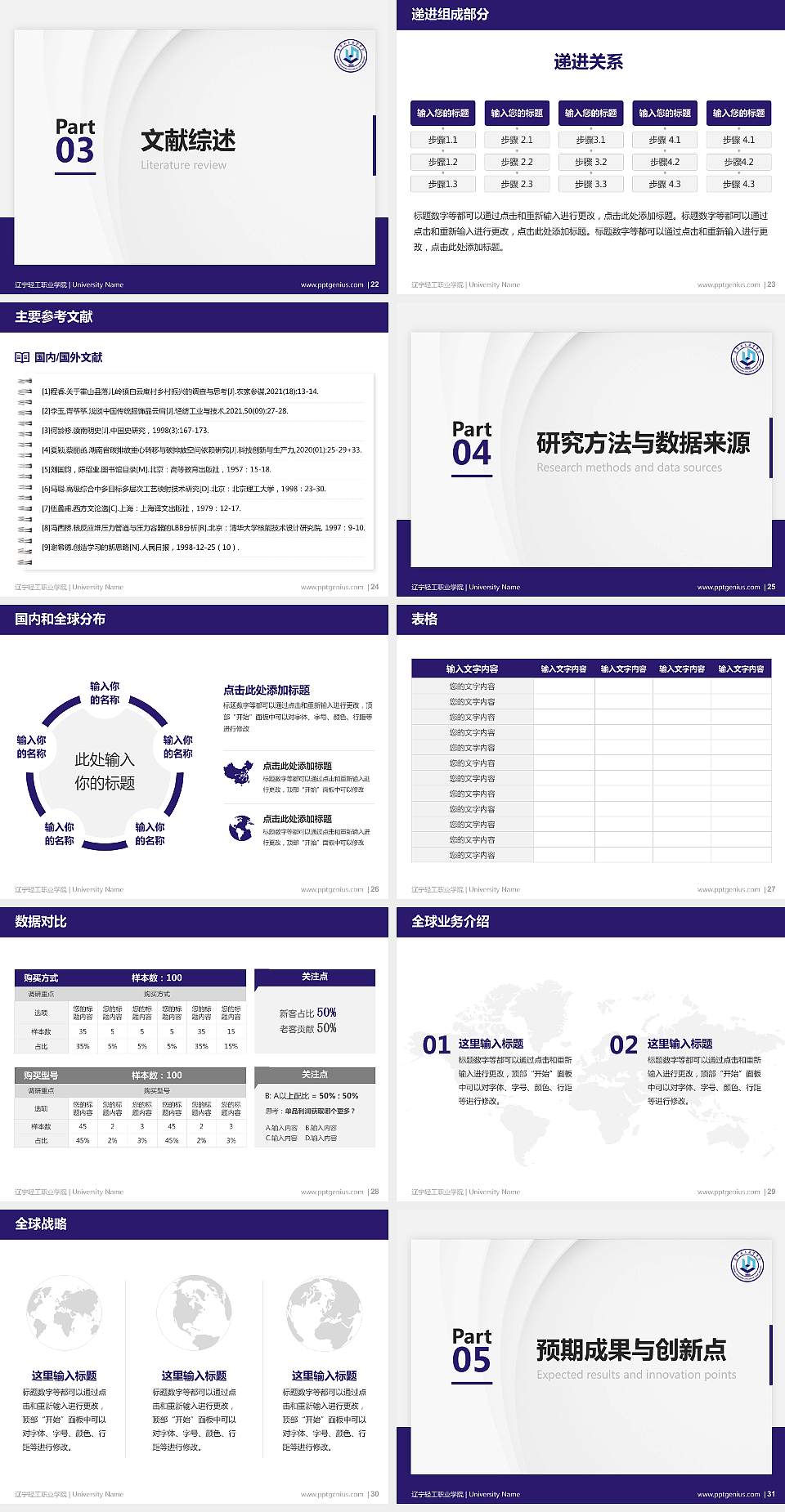 辽宁轻工职业学院硕士研究生/本科生毕业论文答辩/开题报告通用PPT模板下载4:3格式幻灯片预览图4
