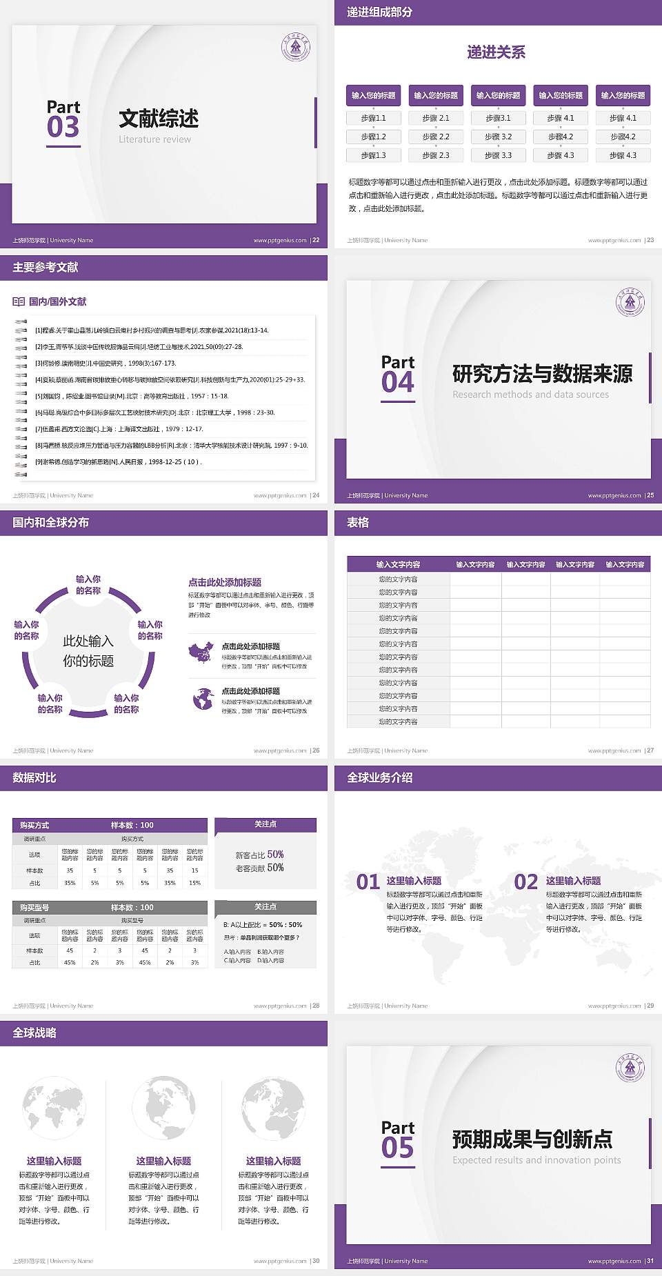 上饶师范学院硕士研究生/本科生毕业论文答辩/开题报告通用PPT模板下载4:3格式幻灯片预览图4