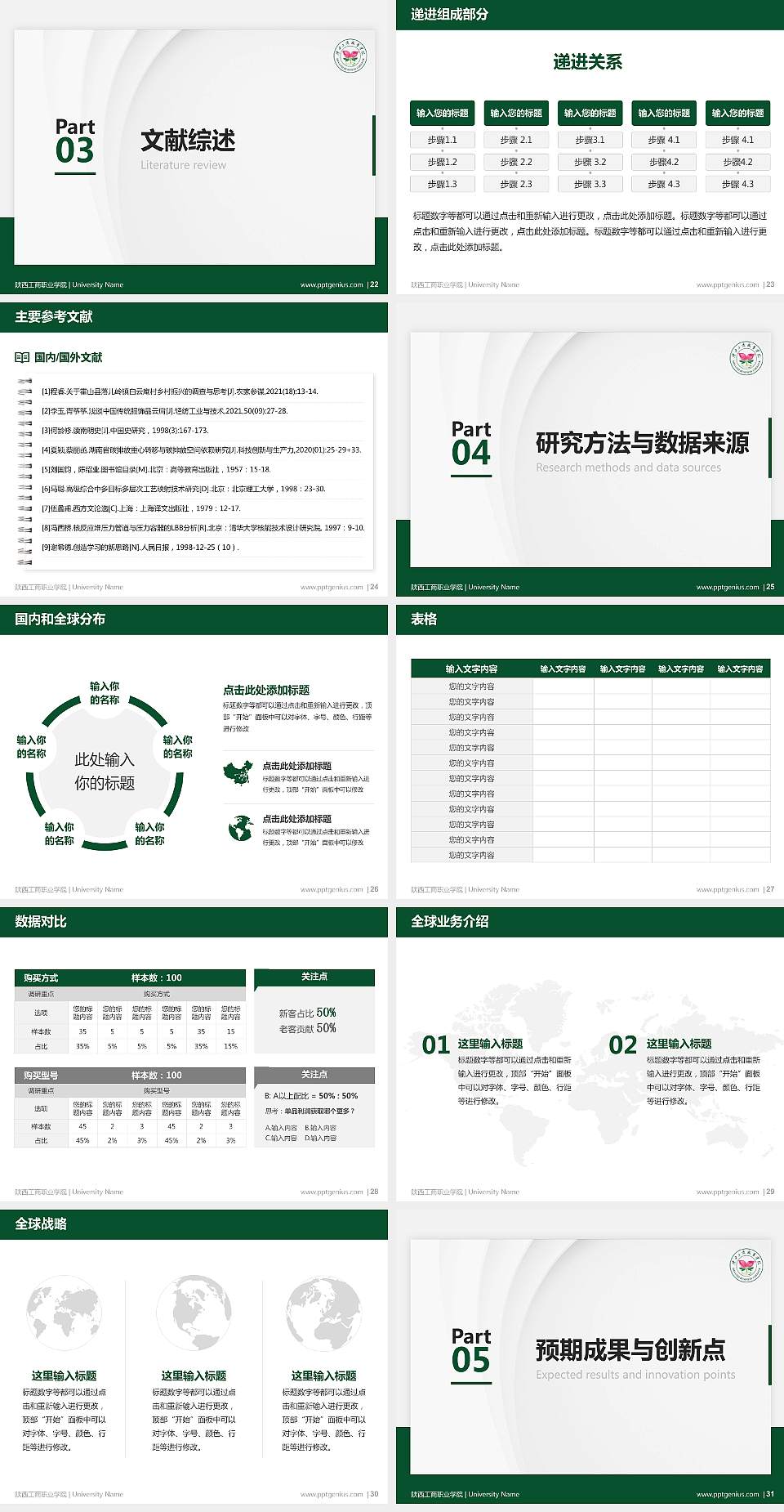 陕西工商职业学院硕士研究生/本科生毕业论文答辩/开题报告通用PPT模板下载4:3格式幻灯片预览图4