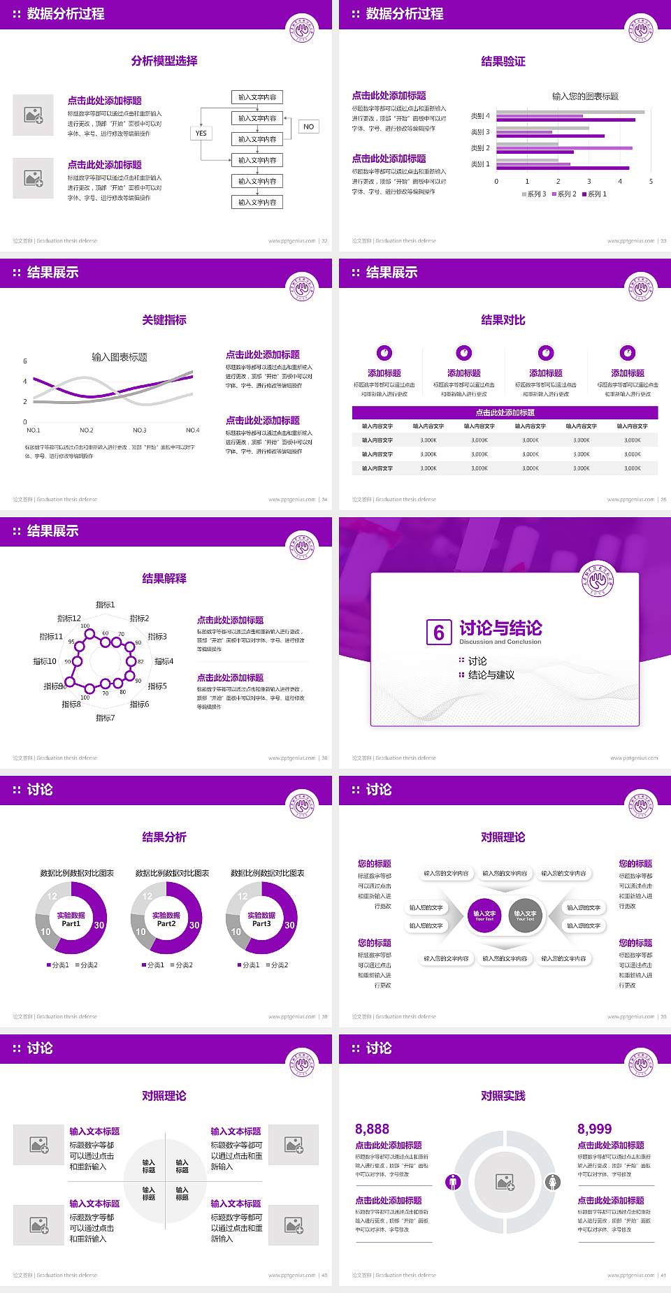 天津职业技术师范大学论文答辩标准PPT模板4:3格式幻灯片预览图5