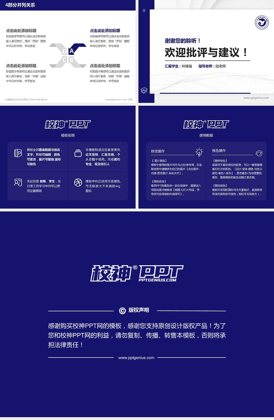 大连医科大学中山学院硕士研究生/本科生毕业论文答辩/开题报告通用PPT模板下载4:3格式幻灯片预览图5